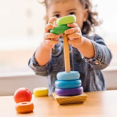 Jouet en Bois - WoodenToys™ - Tour arc - en - ciel - Mon Shopping Bébé